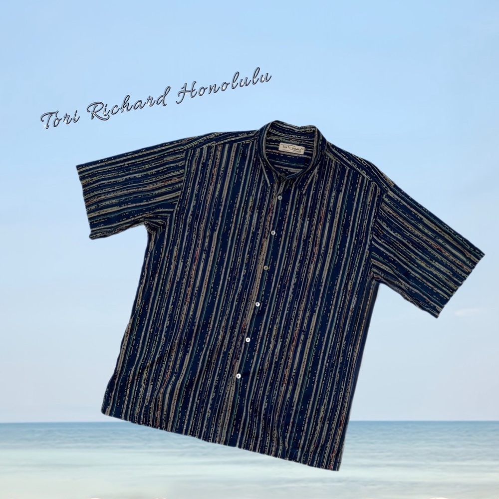 Tori Richard Honolulu Shirt XL | Made in Hawaii | Retro Dot Stripe Cotton